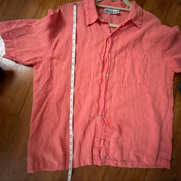 Salmon Pink Linen Boxy Top - Picture 5 of 6